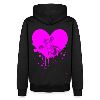 2reborn Blue Cow Kuh Tier Animal Cowanimal Herz - Männer Premium Bio Hoodie - Schwarz - Hinten - Nico (187cm)