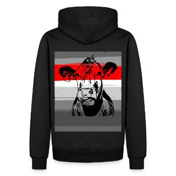 2reborn Cow Kuh Tier Animal Cowanimal - Männer Premium Bio Hoodie - Schwarz - Hinten - Nico (187cm)