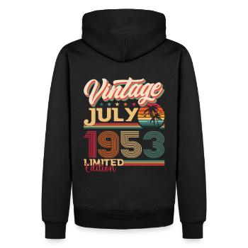 Millésime Juillet 1953 69ème anniversaire Hommes 69 ans - Sweat à capuche Premium bio Homme - noir - Dos - Nico (187cm)