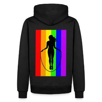 Corde à sauter Corde à sauter Autocollant de saut Chemise - Sweat à capuche Premium bio Homme - noir - Dos - Nico (187cm)