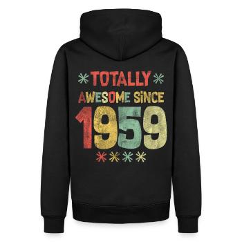 1959 - Totalement génial depuis 1959 - Joyeux anniversaire - Sweat à capuche Premium bio Homme - noir - Dos - Nico (187cm)