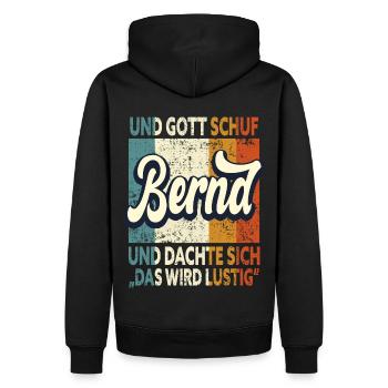 Bernd Name Vorname Geschenk - Männer Premium Bio Hoodie - Schwarz - Hinten - Nico (187cm)
