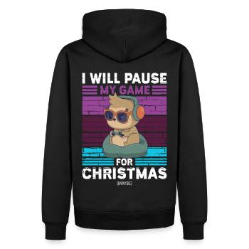 Gambler Cadeau Gamer Jeux de Noël - Sweat à capuche Premium bio Homme - noir - Dos - Nico (187cm)