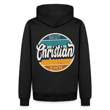 Christian Gift Name Birthday Sayings - Men’s Premium Organic Hoodie - black - Back - Nico (187cm)
