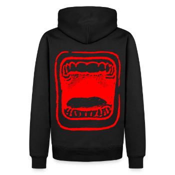 2reborn Schrei Mund Zähne Angst Mouth Teeth 6 - Männer Premium Bio Hoodie - Schwarz - Hinten - Nico (187cm)