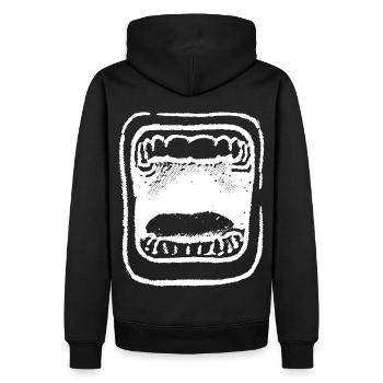2reborn Schrei Mund Zähne Angst Scream Mouth 4 - Männer Premium Bio Hoodie - Schwarz - Hinten - Nico (187cm)