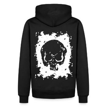 2reborn Skull Head Totenkopf Horror Angst Tot - Männer Premium Bio Hoodie - Schwarz - Hinten - Nico (187cm)