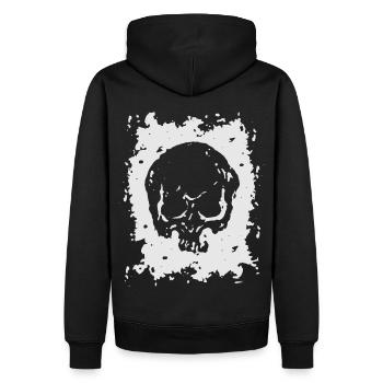 2reborn Skull Head Totenkopf Tot Died Freidhof - Männer Premium Bio Hoodie - Schwarz - Hinten - Nico (187cm)