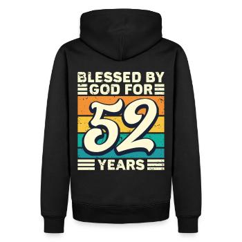 52 années de cadeaux d’anniversaire drôle de dicton - Sweat à capuche Premium bio Homme - noir - Dos - Nico (187cm)