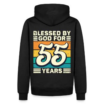 55 années de cadeaux d’anniversaire drôle de dicton - Sweat à capuche Premium bio Homme - noir - Dos - Nico (187cm)