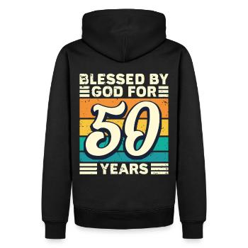 50 Birthday Gift Years Funny Saying - Men’s Premium Organic Hoodie - black - Back - Nico (187cm)