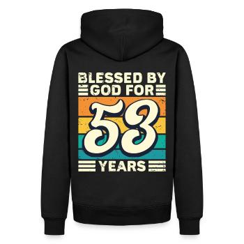 53 Birthday Gift Years Funny Saying - Men’s Premium Organic Hoodie - black - Back - Nico (187cm)
