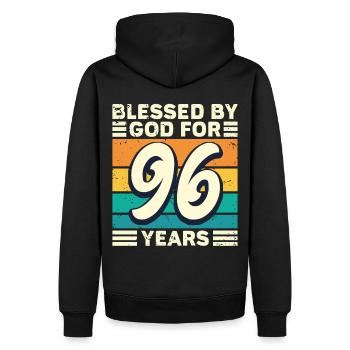 96 années de cadeaux d’anniversaire drôle de dicton - Sweat à capuche Premium bio Homme - noir - Dos - Nico (187cm)