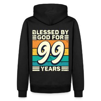 99 Geburtstag Geschenk Jahre Lustig Spruch - Männer Premium Bio Hoodie - Schwarz - Hinten - Nico (187cm)