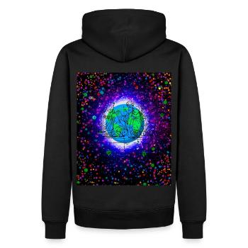 Jesus Christus am Ende der Retter der Erde - Männer Premium Bio Hoodie - Schwarz - Hinten - Nico (187cm)