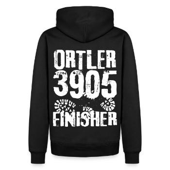 Ortler Bergsteigen Südtirol Tirol Wandern Ortles - Männer Premium Bio Hoodie - Schwarz - Hinten - Nico (187cm)