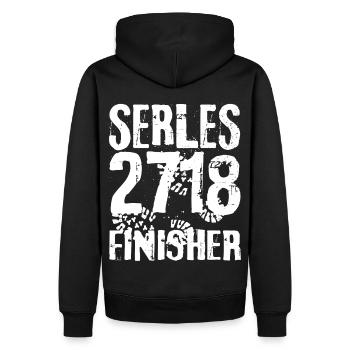 Serles 2718 Finisher Tirol Hiking Mountaineering - Men’s Premium Organic Hoodie - black - Back - Nico (187cm)