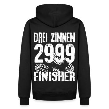 Drei Zinnen Tre Cime di Lavaredo 2999 Wandern Berg - Männer Premium Bio Hoodie - Schwarz - Hinten - Nico (187cm)