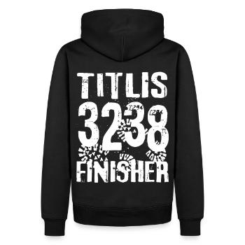 Titlis Engelberg Sustenpass Urner Alpen Schweiz - Männer Premium Bio Hoodie - Schwarz - Hinten - Nico (187cm)