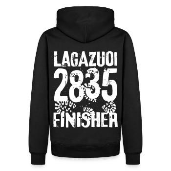 Lagazuoi Dolomites Randonnée Alpinisme Tyrol du Sud - Sweat à capuche Premium bio Homme - noir - Dos - Nico (187cm)