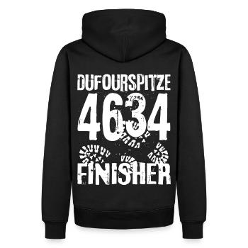 Dufourspitze Monte Rosa Bergsteiger Wallis Berg - Männer Premium Bio Hoodie - Schwarz - Hinten - Nico (187cm)