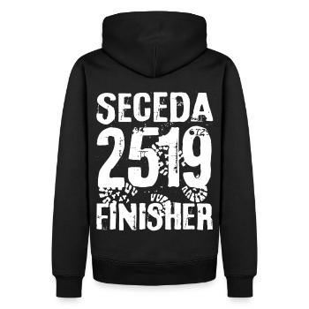 Seceda Gipfel Puez Geisler Wandern Dolomiten - Männer Premium Bio Hoodie - Schwarz - Hinten - Nico (187cm)