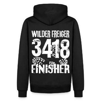 Wilder Freiger Berg Seven Summits Stubai Wandern - Männer Premium Bio Hoodie - Schwarz - Hinten - Nico (187cm)