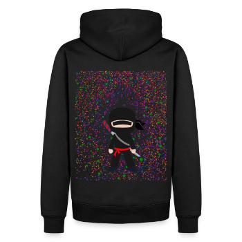 Ninja Dots - Men’s Premium Organic Hoodie - black - Back - Nico (187cm)