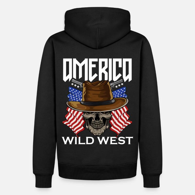 Amérique Far West - Sweat à capuche Premium bio Homme - noir