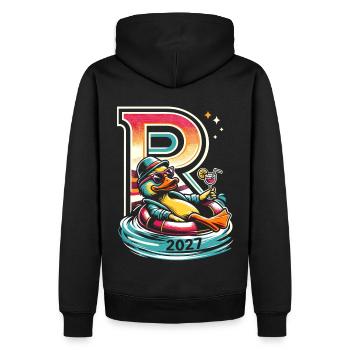 Rentner Geschenk Rente 2027 Ruhestand - Männer Premium Bio Hoodie - Schwarz - Hinten - Nico (187cm)