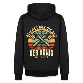 Holz Holzfäller Forstwirtschaft Geschenk - Männer Premium Bio Hoodie - Schwarz - Hinten - Nico (187cm)