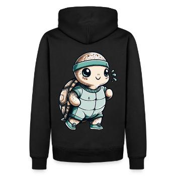 Jogging Runner Cadeau Marathon Semi-Marathon - Sweat à capuche Premium bio Homme - noir - Dos - Nico (187cm)