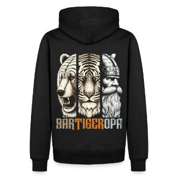 Barbu Grand-père Ours Tigre Grand-père Cadeau Barbe Porteur de barbe - Sweat à capuche Premium bio Homme - noir - Dos - Nico (187cm)