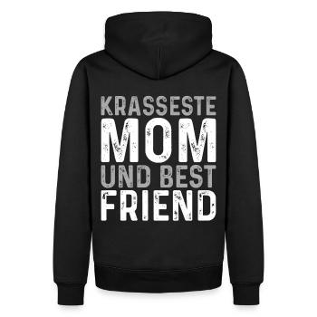 Maman cadeau fête des mères anniversaire maman - Sweat à capuche Premium bio Homme - noir - Dos - Nico (187cm)