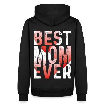 Maman cadeau fête des mères anniversaire maman - Sweat à capuche Premium bio Homme - noir - Dos - Nico (187cm)