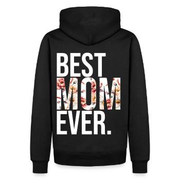 Maman cadeau fête des mères anniversaire maman - Sweat à capuche Premium bio Homme - noir - Dos - Nico (187cm)