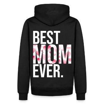 Maman cadeau fête des mères anniversaire maman - Sweat à capuche Premium bio Homme - noir - Dos - Nico (187cm)