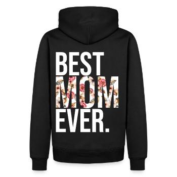 Maman cadeau fête des mères anniversaire maman - Sweat à capuche Premium bio Homme - noir - Dos - Nico (187cm)