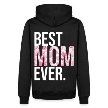 Maman cadeau fête des mères anniversaire maman - Sweat à capuche Premium bio Homme - noir - Dos - Nico (187cm)
