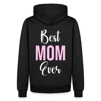Maman cadeau fête des mères anniversaire maman - Sweat à capuche Premium bio Homme - noir - Dos - Nico (187cm)