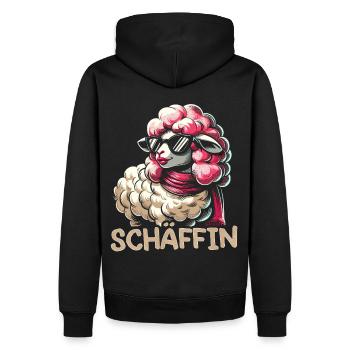 Chef Chefin Schaf Geschenk Schäfin Spruch - Männer Premium Bio Hoodie - Schwarz - Hinten - Nico (187cm)