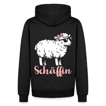 Chef Chefin Schaf Geschenk Schäfin Spruch - Männer Premium Bio Hoodie - Schwarz - Hinten - Nico (187cm)