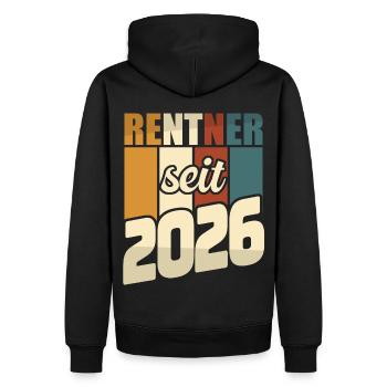 Rente Geschenk 2026 Rentner Ruhestand Spruch - Männer Premium Bio Hoodie - Schwarz - Hinten - Nico (187cm)