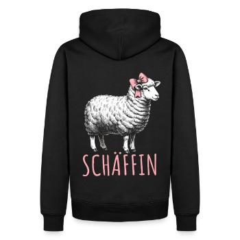 Chef Chefin Schaf Geschenk Schäfin Spruch - Männer Premium Bio Hoodie - Schwarz - Hinten - Nico (187cm)