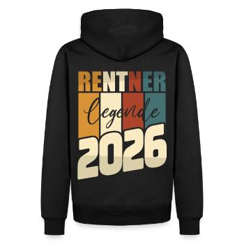 Rente Geschenk 2026 Rentner Ruhestand Spruch - Männer Premium Bio Hoodie - Schwarz - Hinten - Nico (187cm)