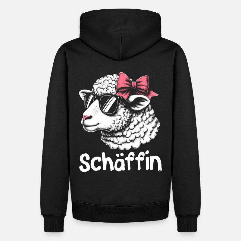 Chef Chefin Schaf Geschenk Schäfin Spruch - Männer Premium Bio Hoodie - Schwarz