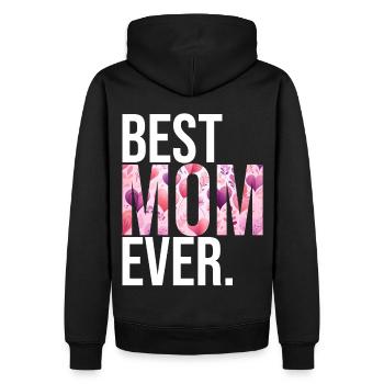 Maman cadeau fête des mères anniversaire maman - Sweat à capuche Premium bio Homme - noir - Dos - Nico (187cm)