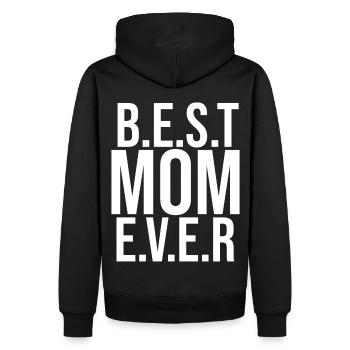 Maman cadeau fête des mères anniversaire maman - Sweat à capuche Premium bio Homme - noir - Dos - Nico (187cm)