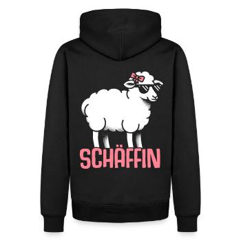 Chef Chefin Schaf Geschenk Schäfin Spruch - Männer Premium Bio Hoodie - Schwarz - Hinten - Nico (187cm)