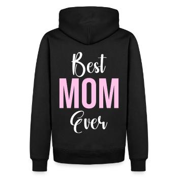 Maman cadeau fête des mères anniversaire maman - Sweat à capuche Premium bio Homme - noir - Dos - Nico (187cm)